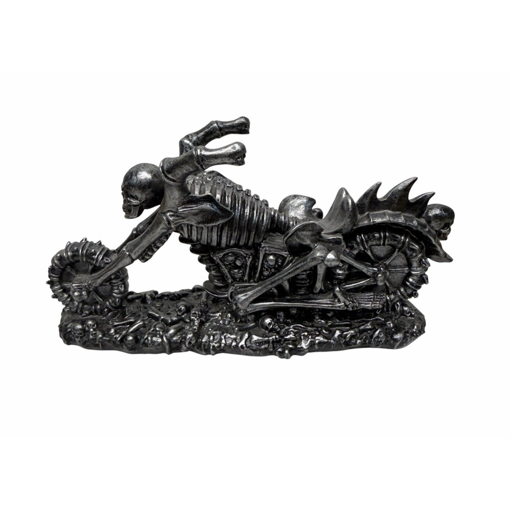 Raising Hell Skeleton Motorcycle Wine Holder Halloween Decoration